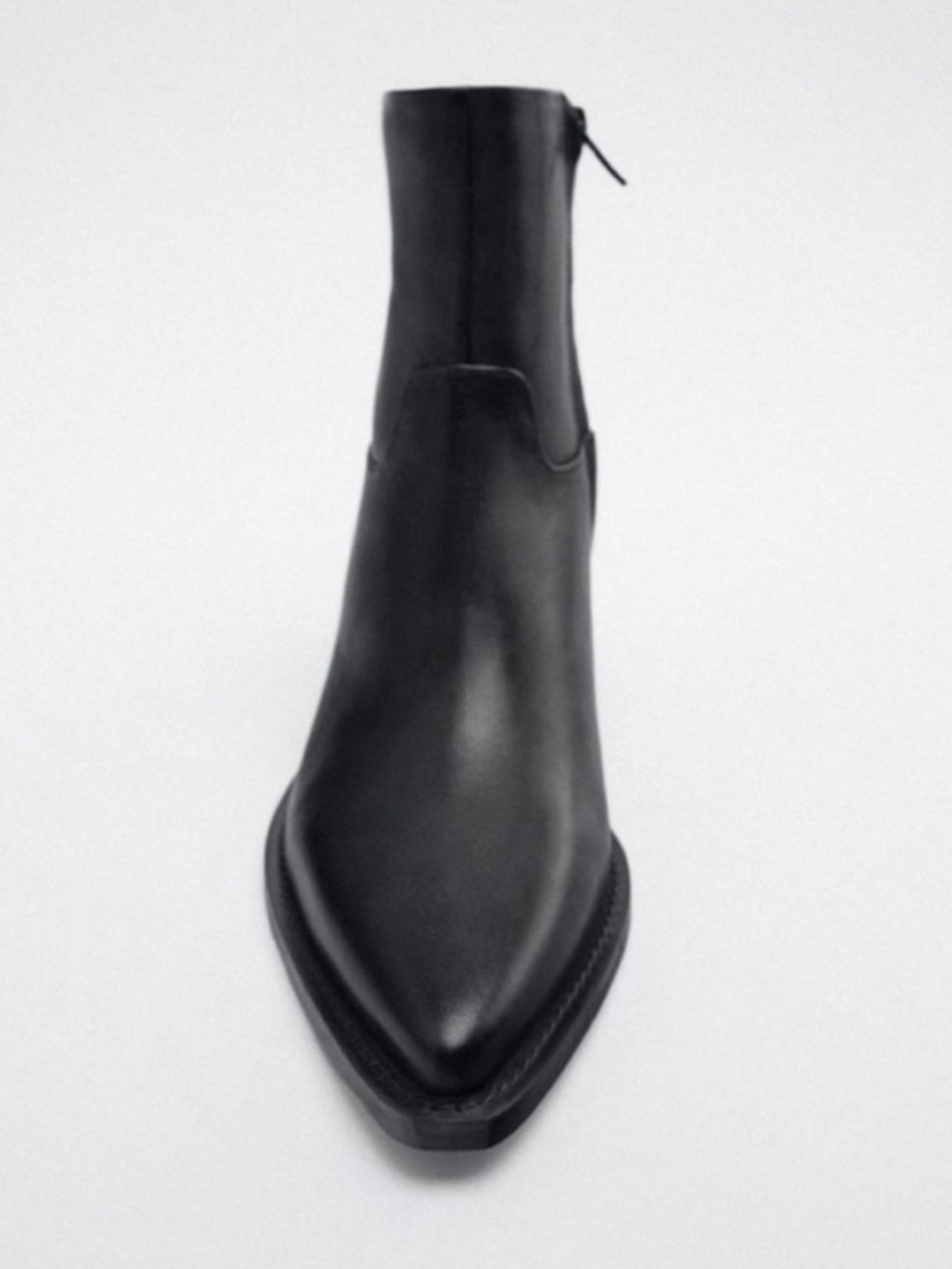 Zara leather cowboy ankle boot booties black EU 36 1122/010 western rodeo - Picture 16 of 16